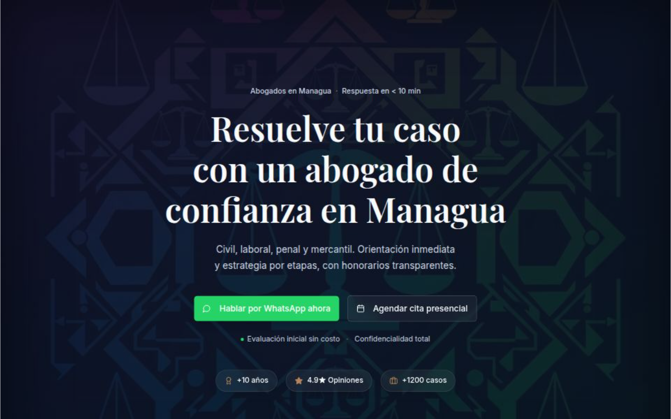 Sitio para Abogados Lex Managua